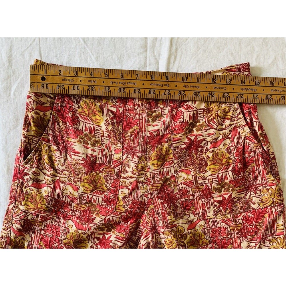 Joie Linen Rayon Pull-on Shorts Medium Pink Tropical Palm Beach Coastal Resort - Picture 8 of 11